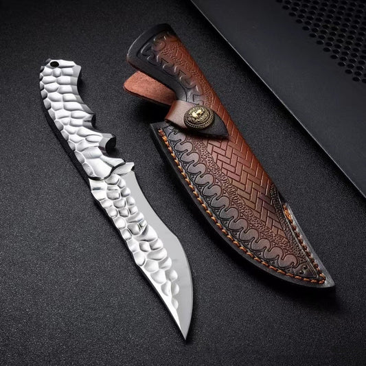TG Wyrmspire Edge knife with leather sheath