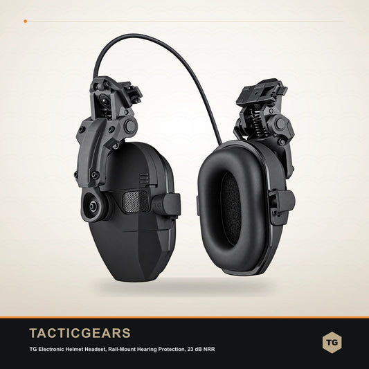TG Electronic Helmet Headset, Rail-Mount Hearing Protection, 23 dB NRR