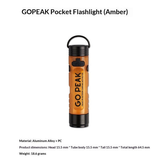 TG rechargeable outdoor flashlight with magnetic hook, amber color