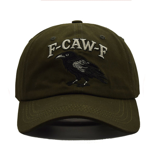 TG F-CAW-F raven baseball cap in army green with embroidered raven