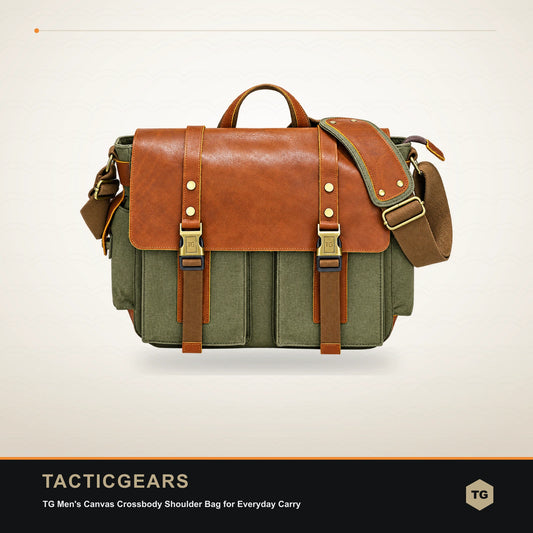 TG Men's Canvas Crossbody Shoulder Bag for Everyday Carry