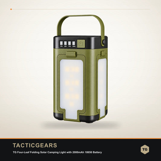 TG Four-Leaf Folding Solar Camping Light with 2000mAh 18650 Battery