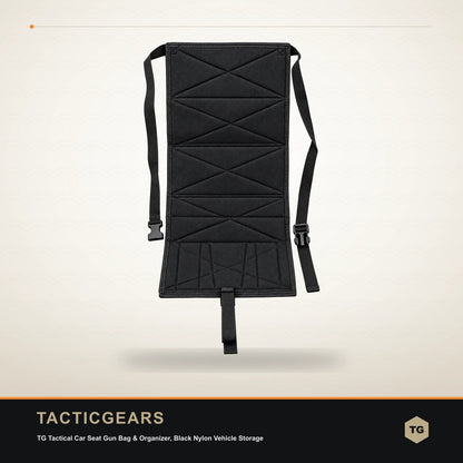 TG Tactical Car Seat Gun Bag & Organizer, Black Nylon Vehicle Storage