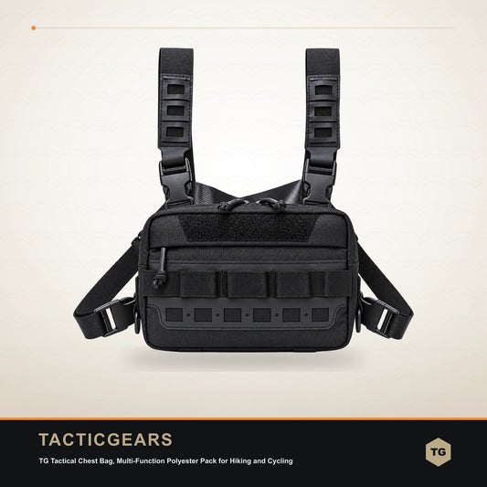 TG Tactical Chest Bag, Multi-Function Polyester Pack for Hiking and Cycling
