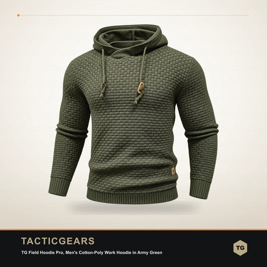 TG Field Hoodie Pro, Men's Cotton-Poly Work Hoodie in Army Green