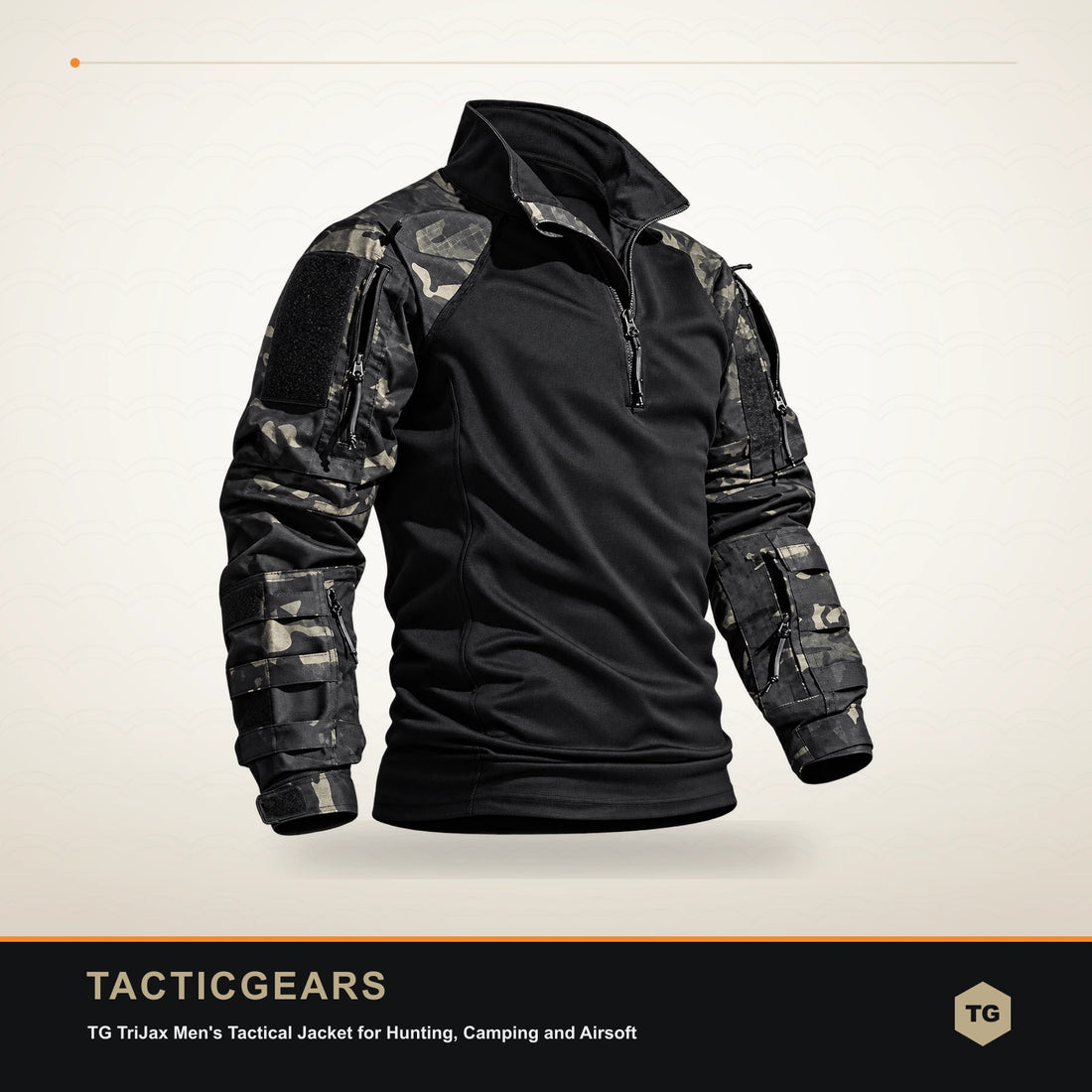 TG TriJax Men's Tactical Jacket for Hunting, Camping and Airsoft