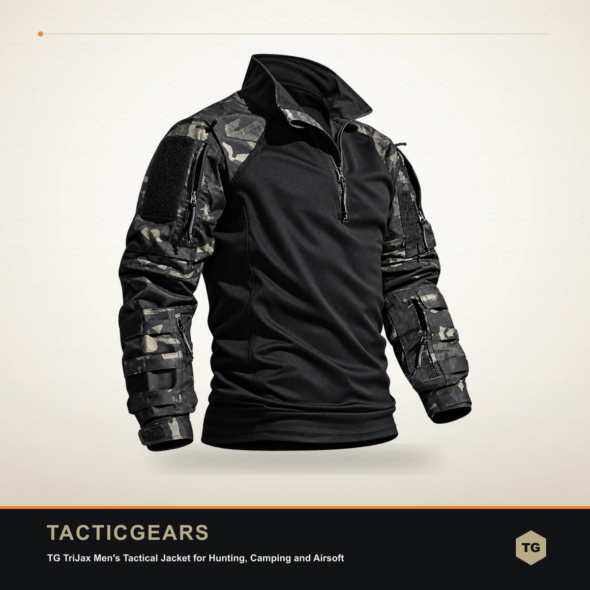 TG TriJax Men's Tactical Jacket for Hunting, Camping and Airsoft