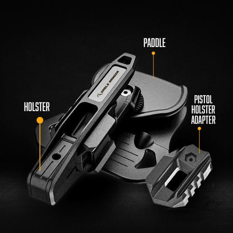 TG ambidextrous pistol holster with adjustable retention